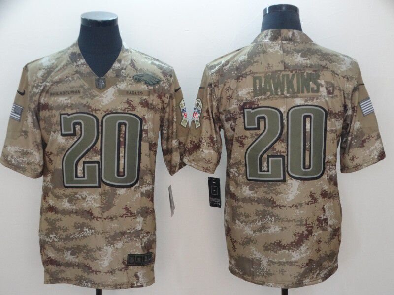   Men Philadelphia Eagles #20 Dawkins Nike Camo 2024 Salute to Service Limited NFL Jersey  